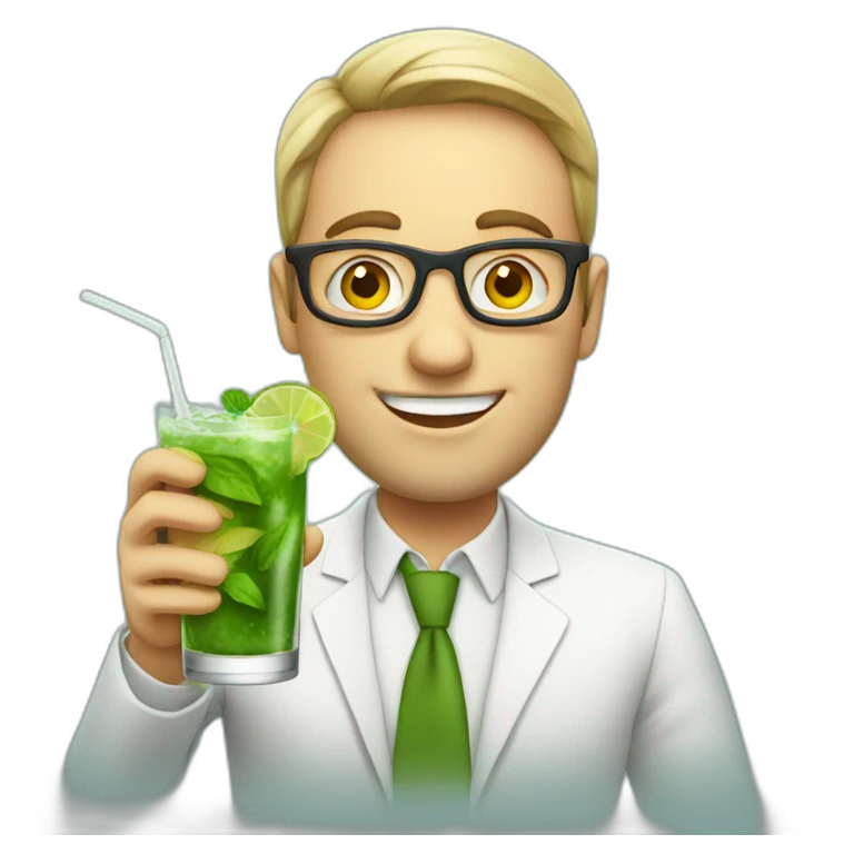 white teacher drinking mojito emoji
