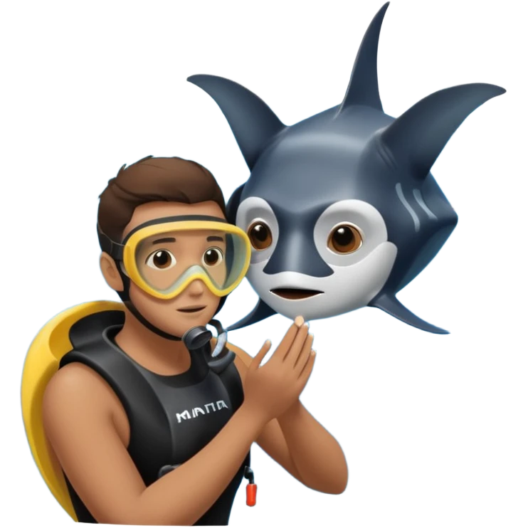 une personne qui carresse un raies menta emoji