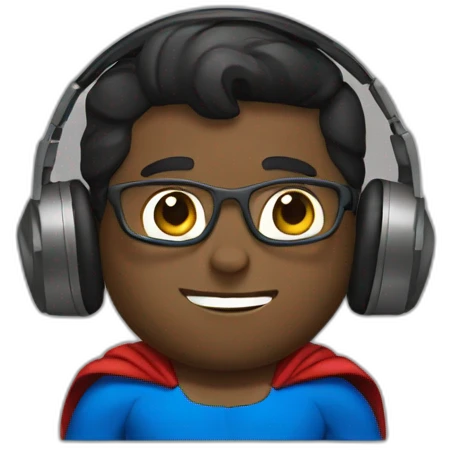 Superman with headphones emoji