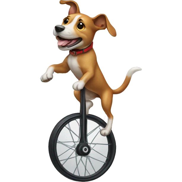 Dog juggling on a unicycle  emoji