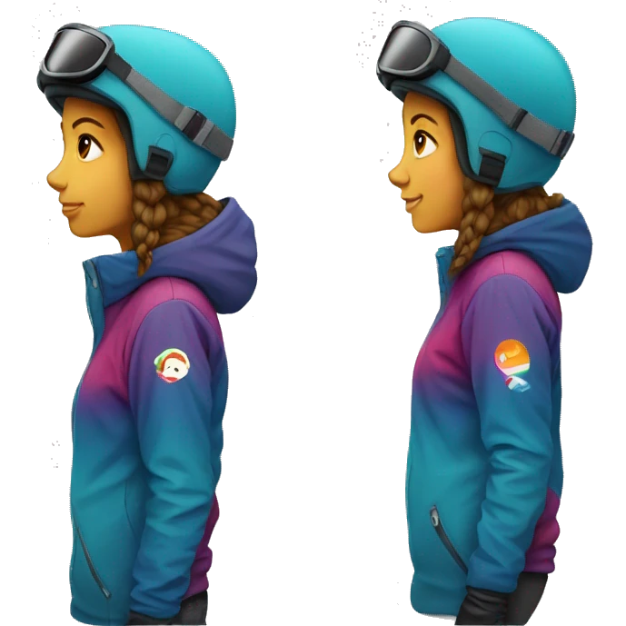 side profile snowboarder woman emoji
