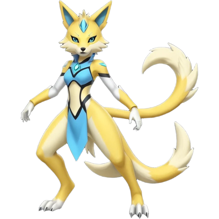  Futuristic Slim Feminine Zeraora-Renamon-fusion (full body) emoji