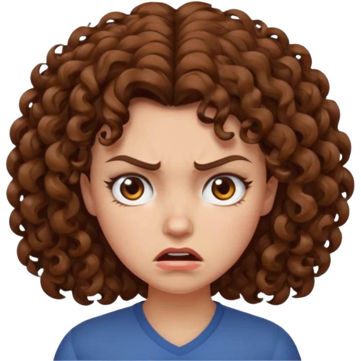 very angry curly haired woman emoji