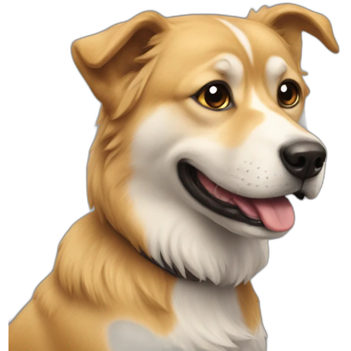 Chat sur un chien emoji