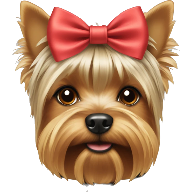 Yorkshire terrier with a bow on the head emoji