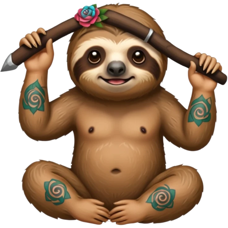 Sloth tattooing emoji