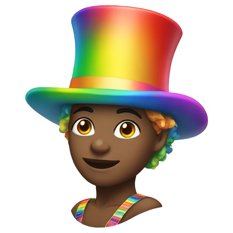 dancer wearing a rainbow top hat emoji