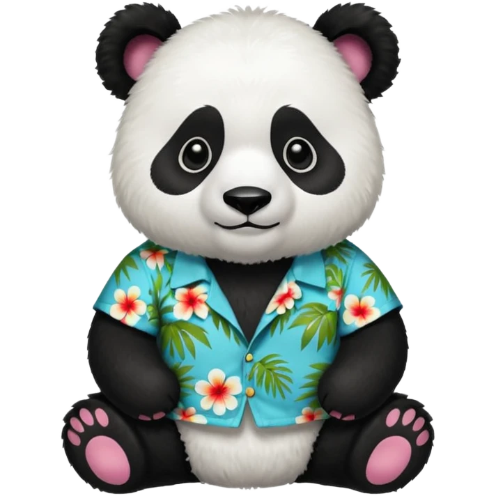 panda bear wear aloha shirt emoji