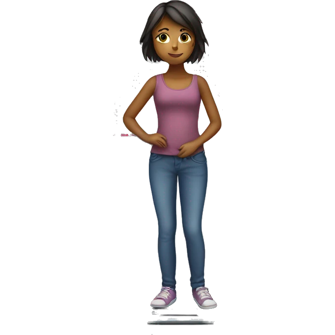 girl standing on a scale emoji
