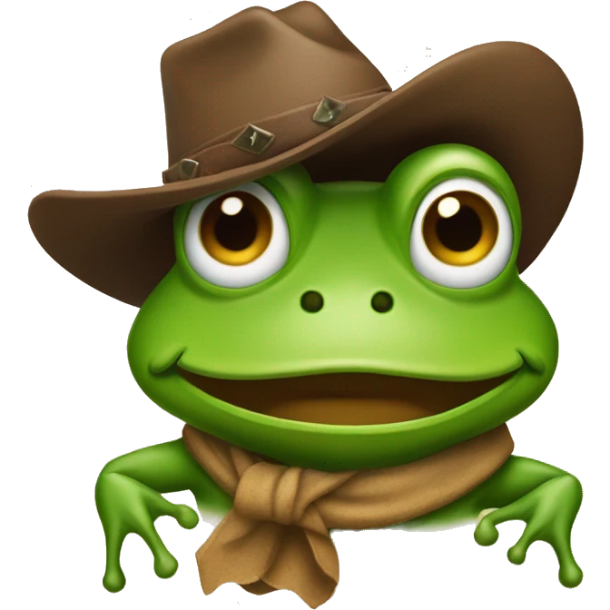 Frog with a cowboy hat  emoji