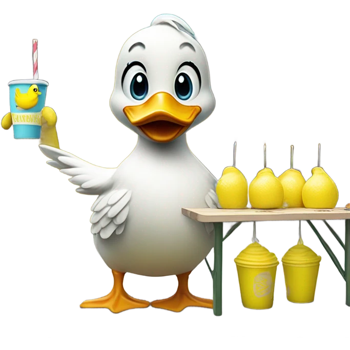 Duck at lemonade stand emoji