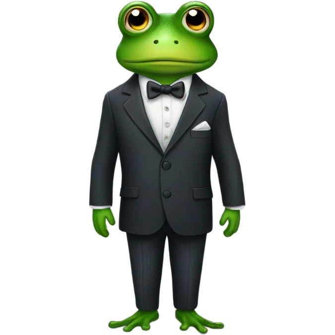 Frog in a suit emoji
