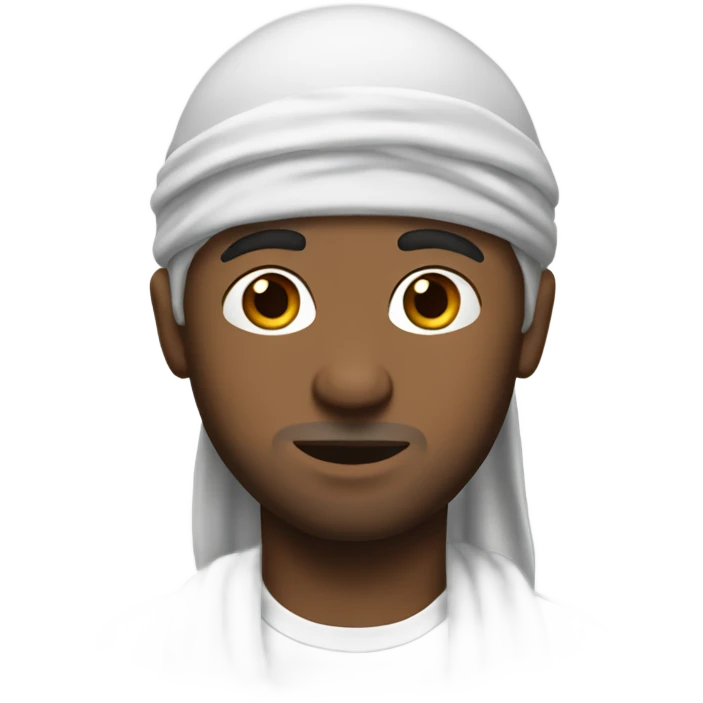 White guy wearing durag emoji