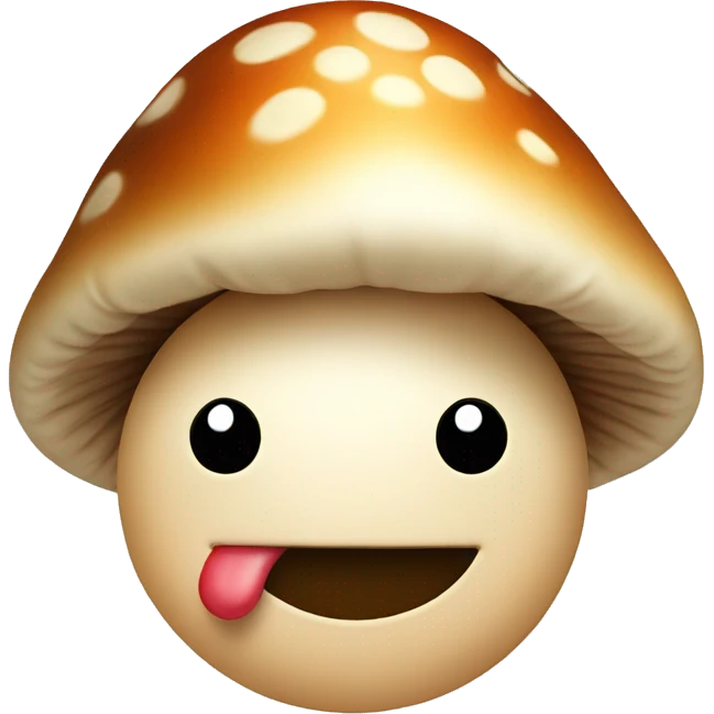 smiley with mushroom hat emoji