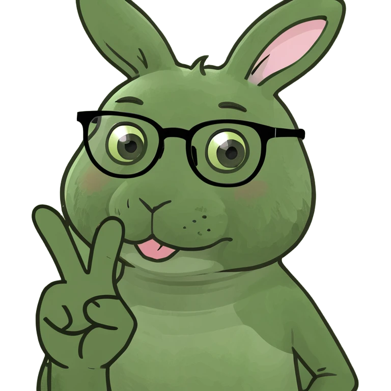 bunny with glasses doing an ok sign emoji