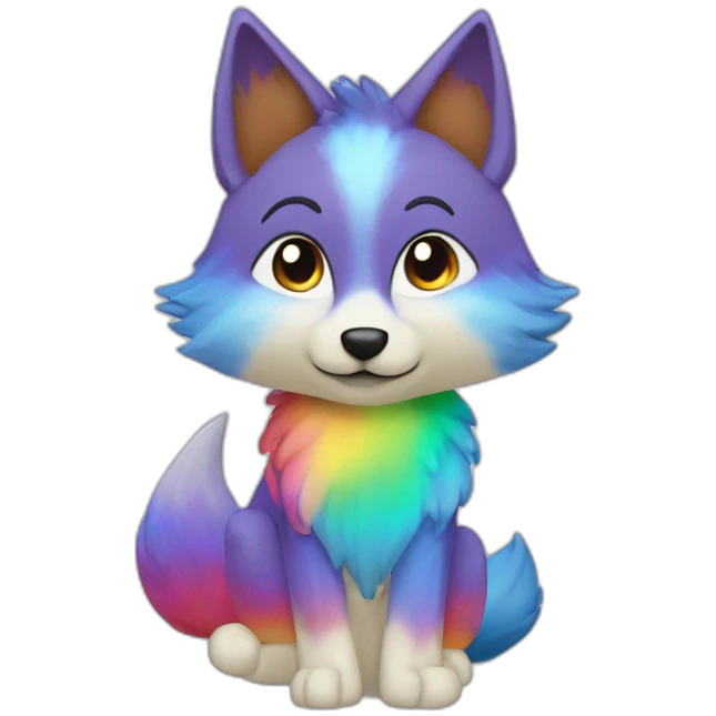 Renard arc-en-ciel emoji
