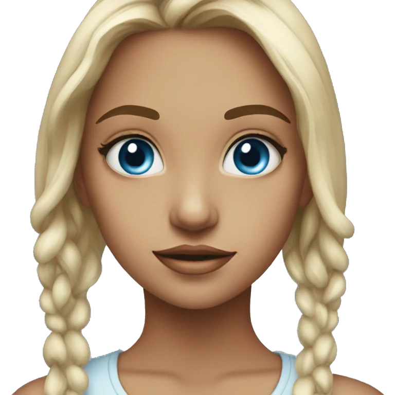 Change this girls eyes to blue emoji