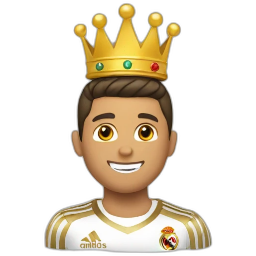 Cristiano Ronaldo with a crown on his head  emoji