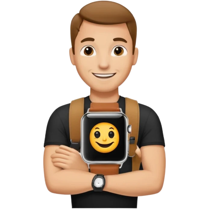 man wearing a black strap watch emoji