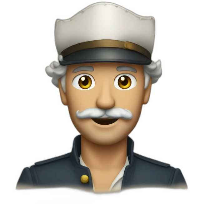 Dick Sand at the helm of the schooner emoji
