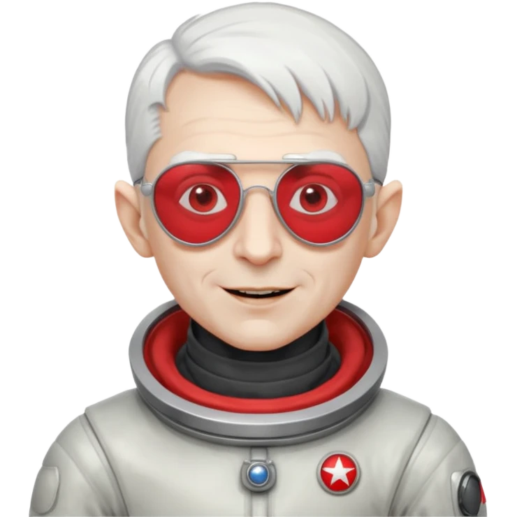 Captain Nosferatu – pale vampire in silver spacesuit, red-tinted aviator glasses, floating with a smug grin emoji