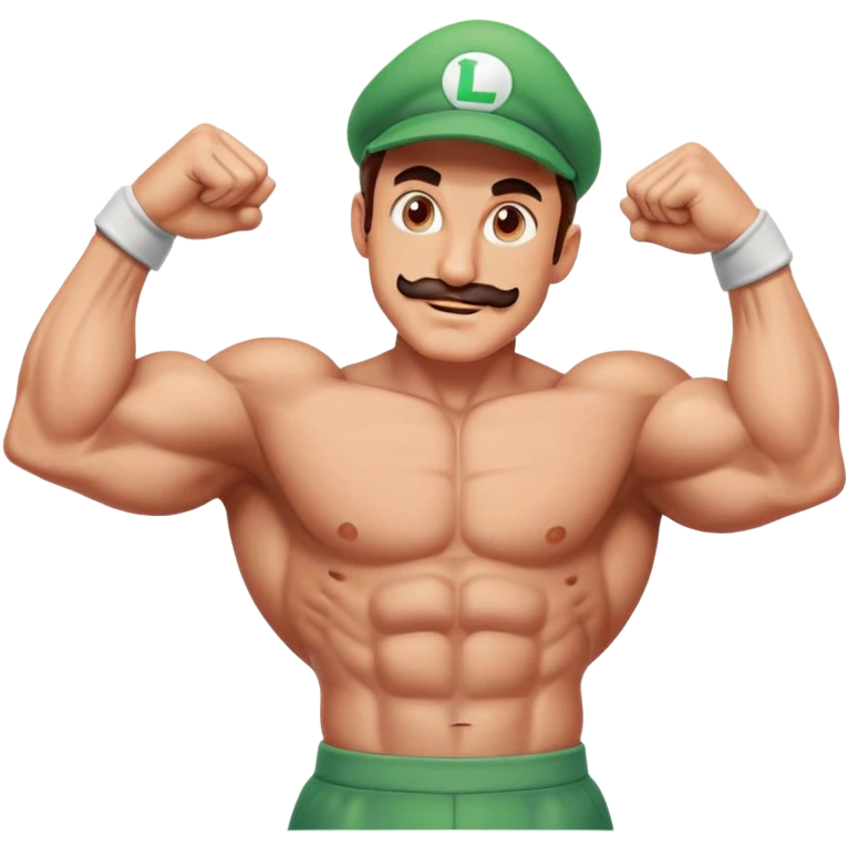 luigi mangione with an 8 pack  emoji