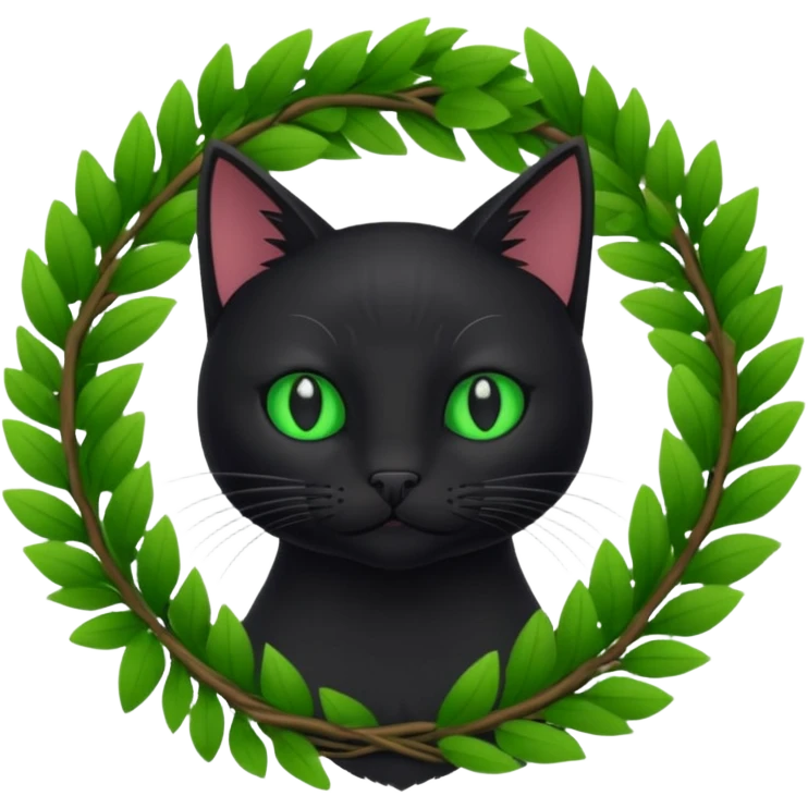 wreath black cat emoji