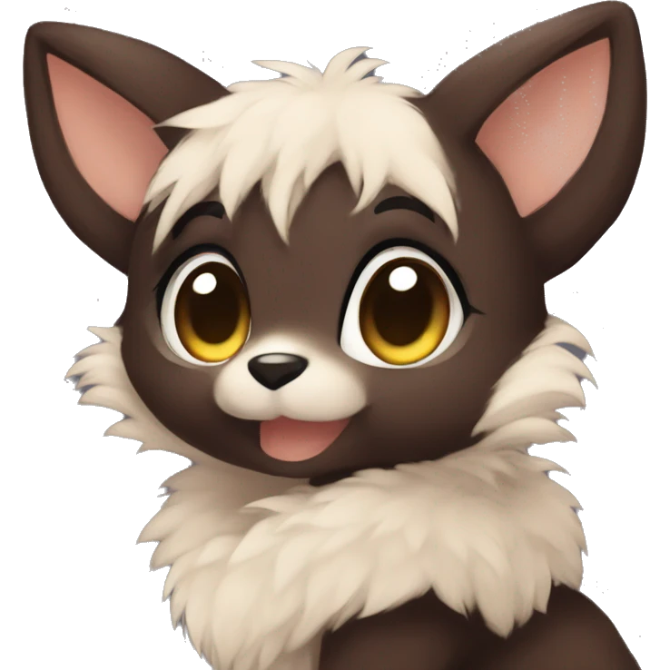 Anthro Shy Cute Chibi Dark Brown Furry Animal Anthro Sona emoji