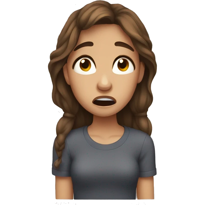 Brown hair girl crying emotion  emoji