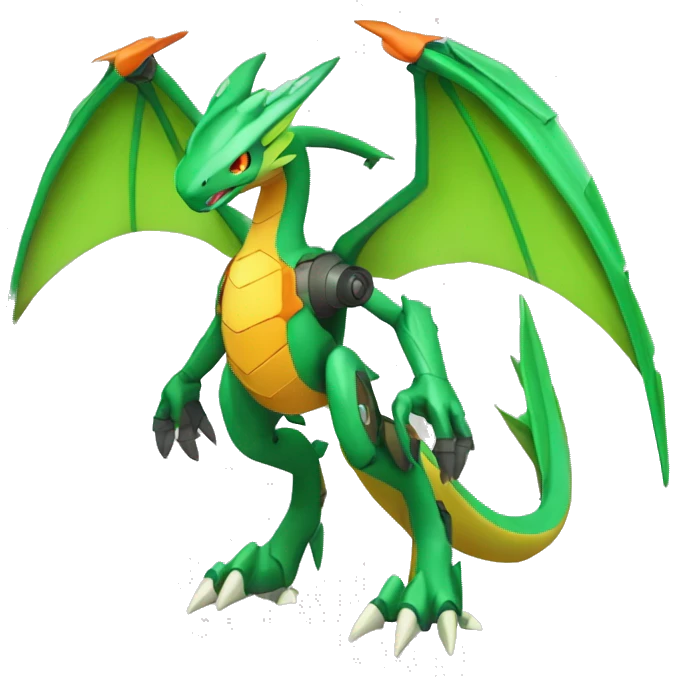 Mechanical Flygon-dragon-Charizard-raptor-Medabot-Mecha full body emoji