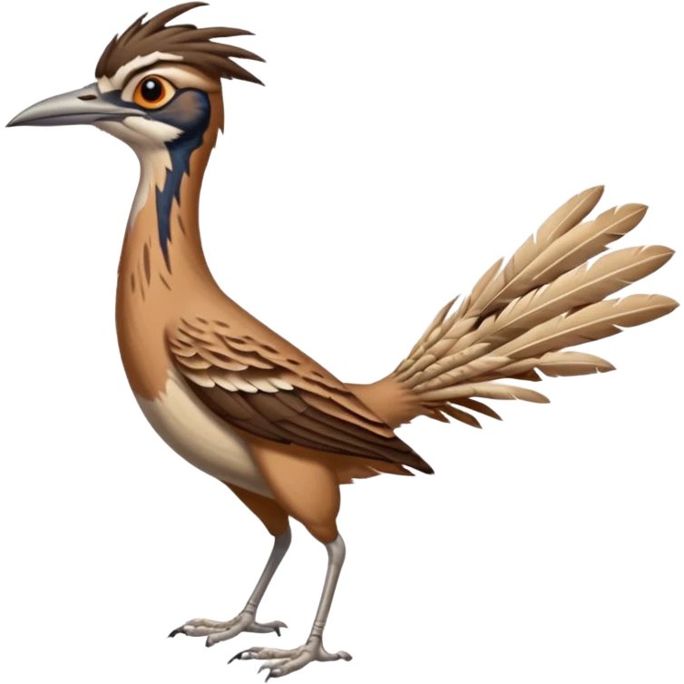 realistic roadrunner bird emoji, actual colors emoji