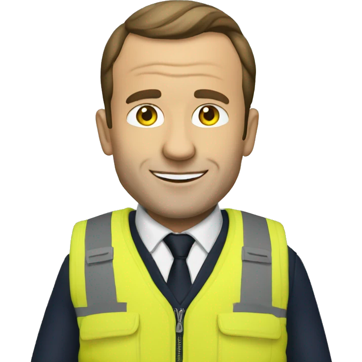Macron avec un gilet jaune  emoji