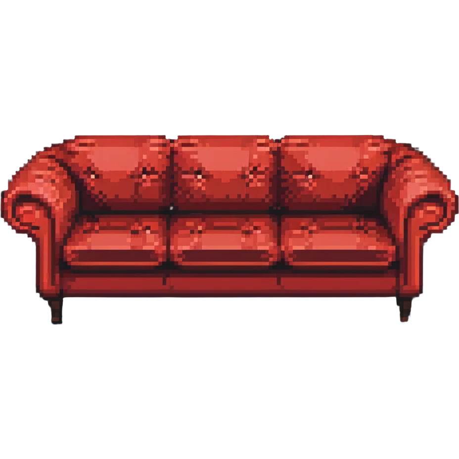 vintage sofa, red upholstery emoji