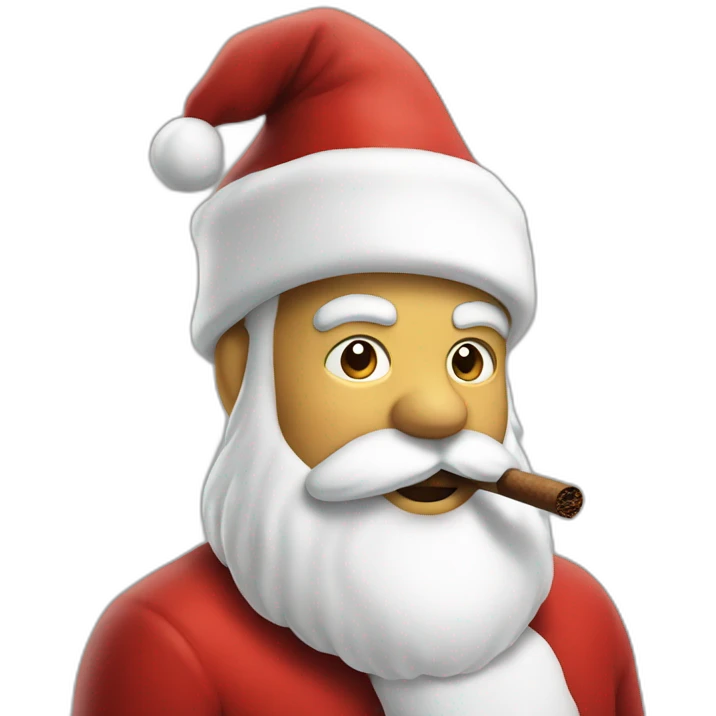 Santa closes smoke a cigar  emoji