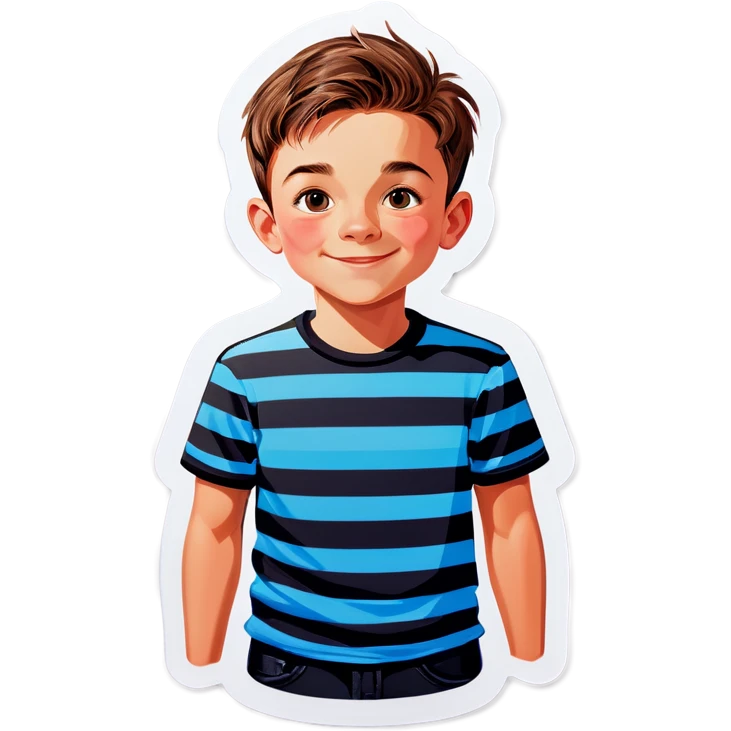 striped shirt boy portrait emoji