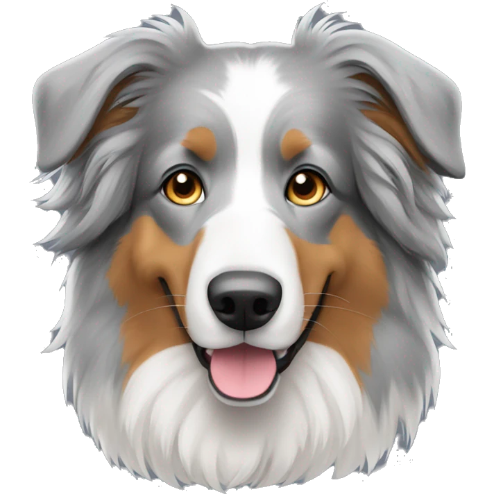 a long haired gray dog, english shepherd. Only grey emoji