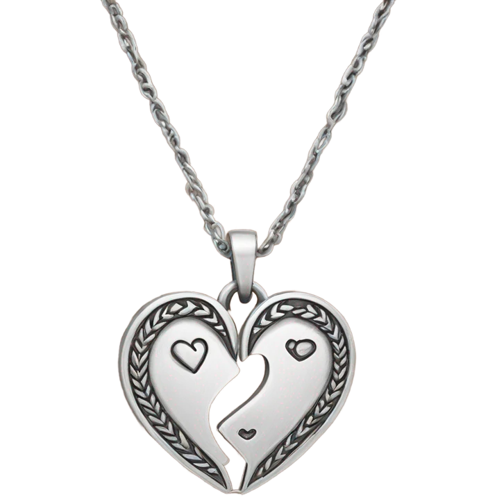 Best friend heart necklaces  emoji