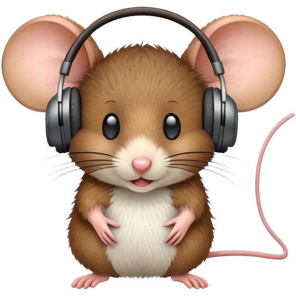 Mouse wearing noise canceling headphones  emoji