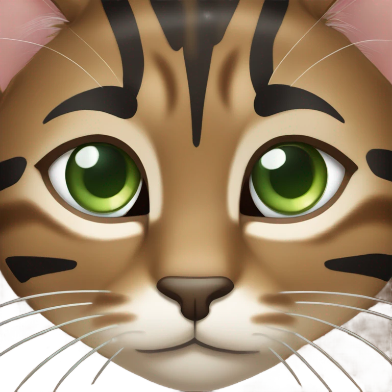 brown tabby cat with green eyes emoji