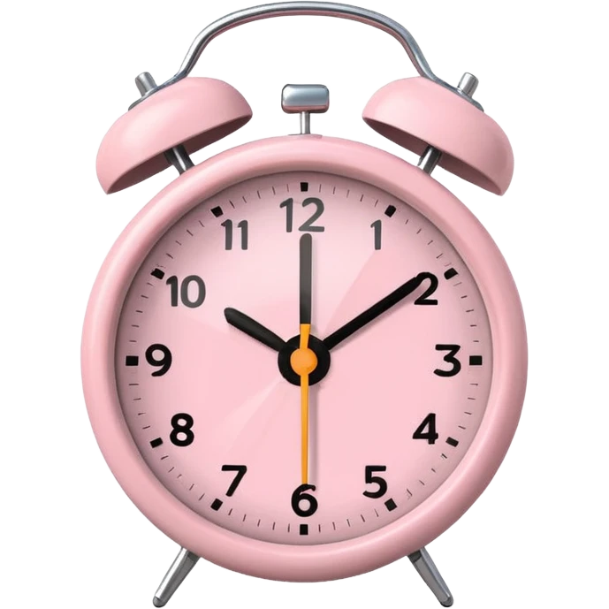pale pink alarm clock emoji