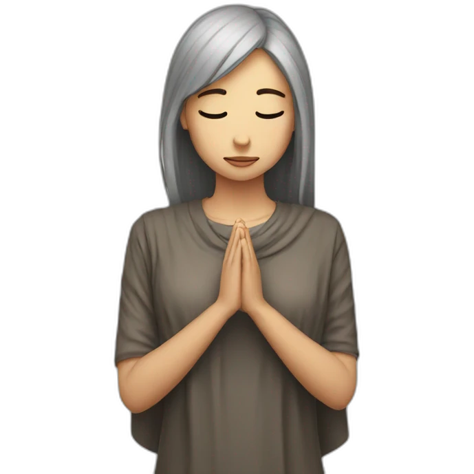 an atheist girl prays emoji