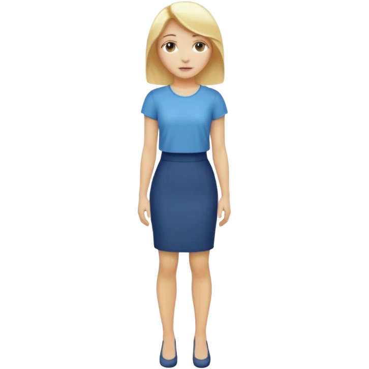 woman with blond hair standing showing full body emoji