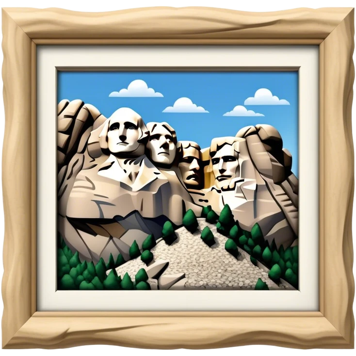 Mount Rushmore Landmark Emoji – Displaying the carved faces of four U.S. presidents in the granite mountainside. emoji