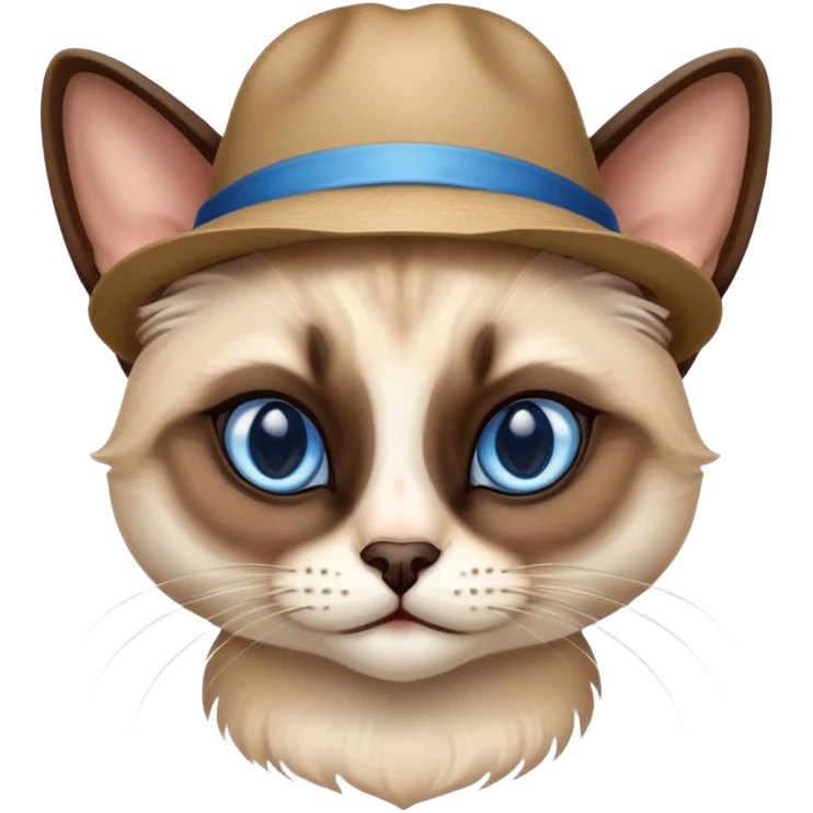 Сиамский кот со шляпой emoji