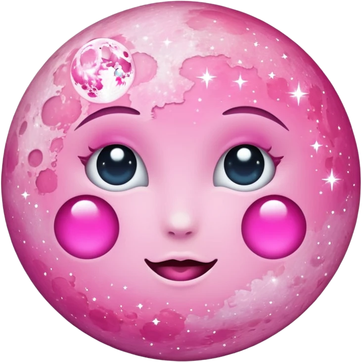 Pink sparkly moon emoji