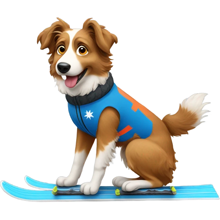 Aussie shepherd dog skiing emoji