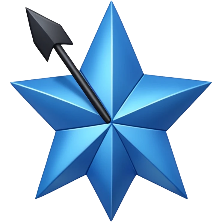 Make a blue star with black right Mark inside emoji