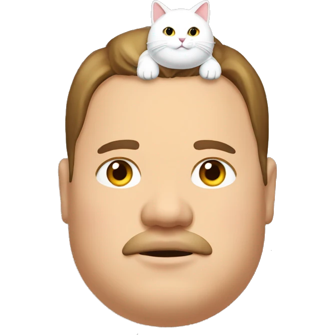 fat man w a cat on his head emoji