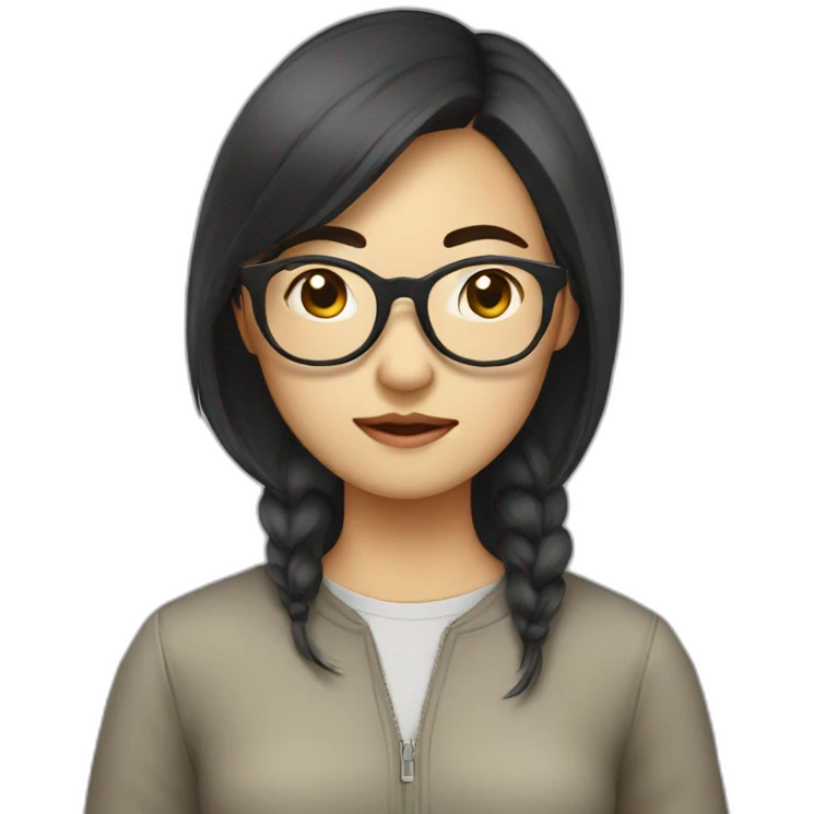 Asian girl with glasses hates cheese emoji