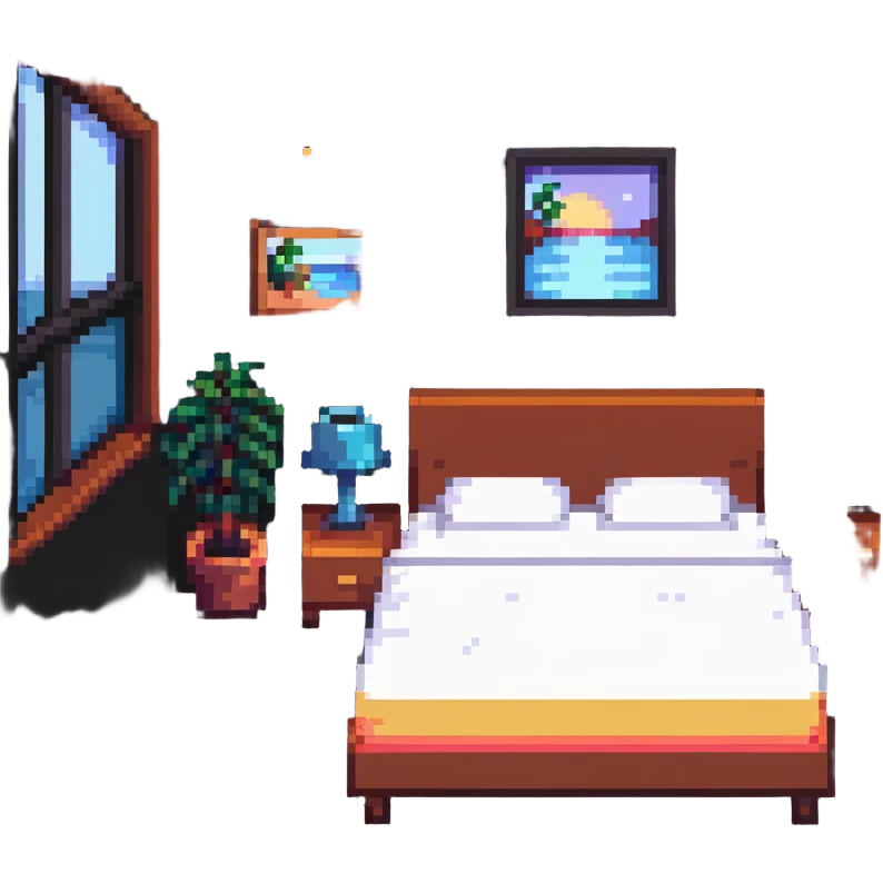 aesthetic bedroom with twinkly fairy lights and green vines growing on the walls emoji